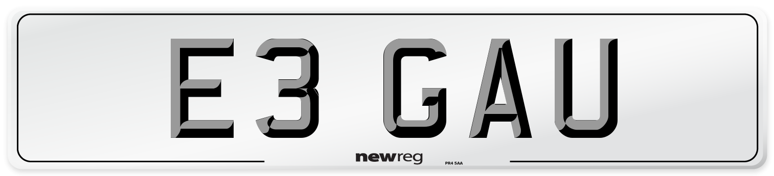 E3 GAU Number Plate from New Reg